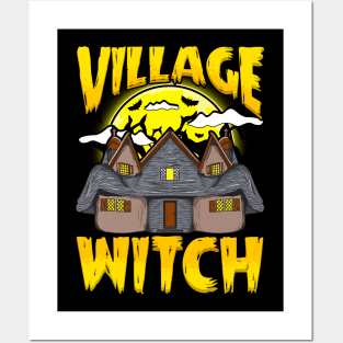 Village Witch Halloween Design Posters and Art